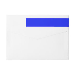 Solid color plain sapphire bright blue wrap around label