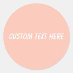 Solid color plain simple delicate Tropical Peach Classic Round Sticker