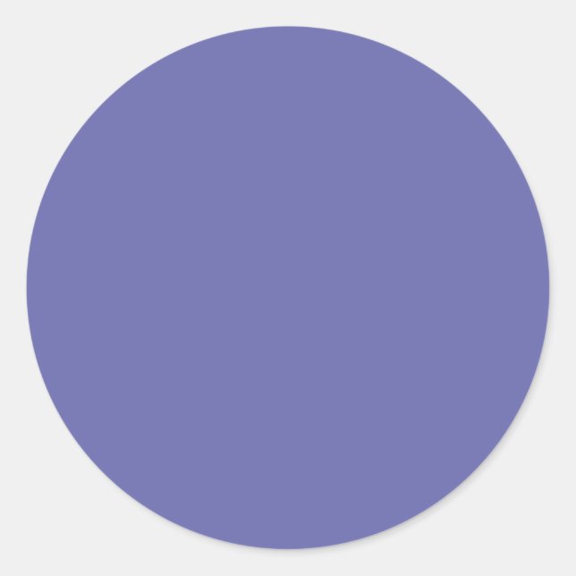 Solid Color | purple blue periwinkle Classic Round Sticker (Front)