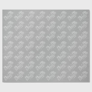 Solid Color Silver - Mr & Mrs Wedding Favors Wrapping Paper