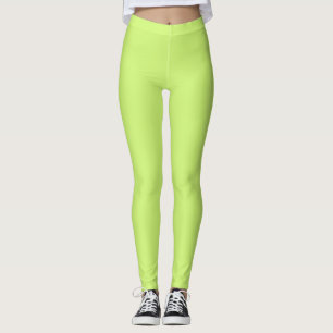 Solid color soft light lime green leggings