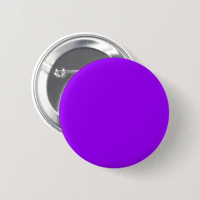 Solid color vivid violet purple 6 cm round badge (Front & Back)