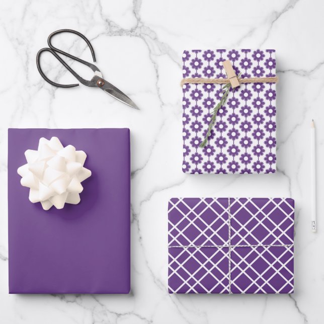 Solid colour Amethyst purple Wrapping Paper Sheet (Front)
