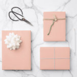 Solid Colour Apricot Modern Elegant Simple Gift Wrapping Paper Sheet<br><div class="desc">Stylish Modern Elegant Trendy Apricot Template Solid Colour Simple Gift Wrapping Paper Flat Sheet Set of 3.</div>