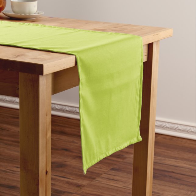 Solid colour avocado light green short table runner (In Situ)