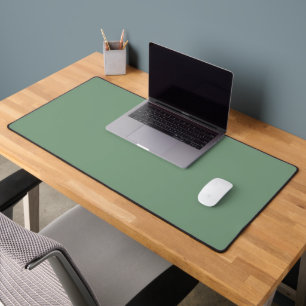 Solid colour basil smoke green desk mat
