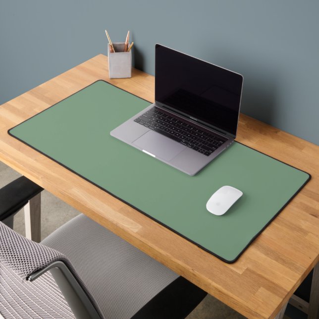 Solid colour basil smoke green desk mat (Office 2)