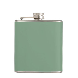 Solid colour basil smoke green hip flask