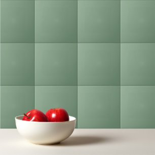 Solid colour basil smoke green tile