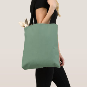 Solid colour basil smoke green tote bag