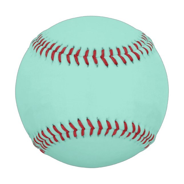 Solid colour Beach Glass plain aqua green mint  Baseball (Front)