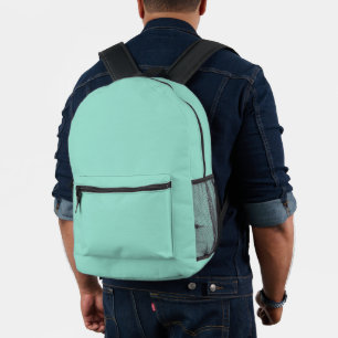 Solid colour Beach Glass plain aqua green mint  Printed Backpack