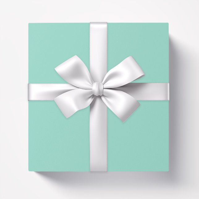 Solid colour Beach Glass plain aqua green mint  Wrapping Paper (Creator Uploaded)