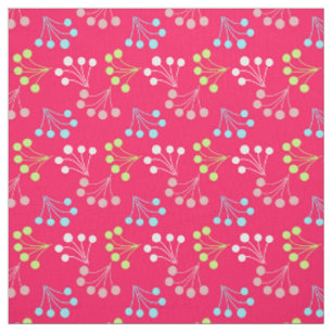 Solid colour berries simple pattern retro sixties fabric