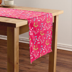 Solid colour berries simple pattern retro sixties short table runner