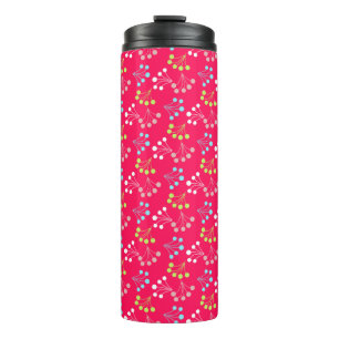 Solid colour berries simple pattern retro sixties  thermal tumbler