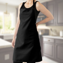 Solid Colour Black Apron