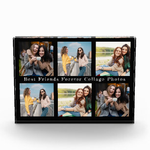 Solid Colour Black Best Friends Collage Photo Bloc