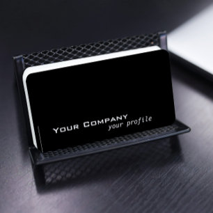 solid colour black business card
