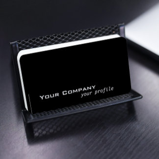 solid colour black business card