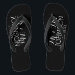 Solid Colour Black Mr & Mrs Wedding Memento Flip Flops<br><div class="desc">A bold colour with chic fonts make a statement piece for a reception favour or anniversary party. Items are easier to customise when you replace all text and photos first. If your art still needs to be adjusted, click on the Customise This button. This will take you to a design...</div>