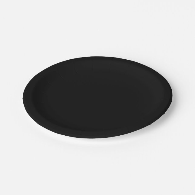 Solid Colour: Black Paper Plate (Angled)