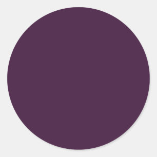 Solid Colour Blank Dark Eggplant Classic Round Sticker