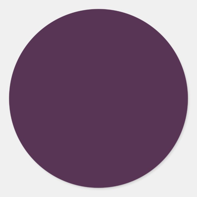 Solid Colour Blank Dark Eggplant Classic Round Sticker (Front)