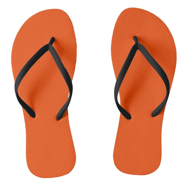 Solid colour blood orange flip flops (Footbed)