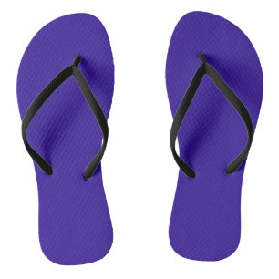 Solid colour blue gem royal purple flip flops