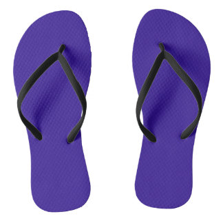 Solid colour blue gem royal purple flip flops