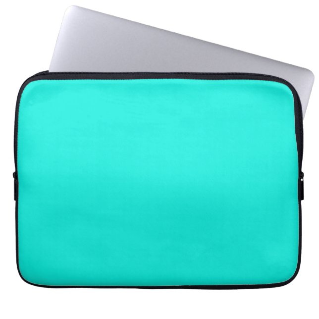 Solid Colour: Bright Aqua Laptop Sleeve (Front)