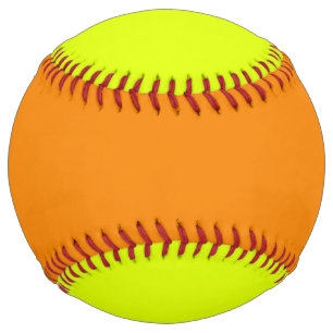 solid colour bright orange and neon yellow softball