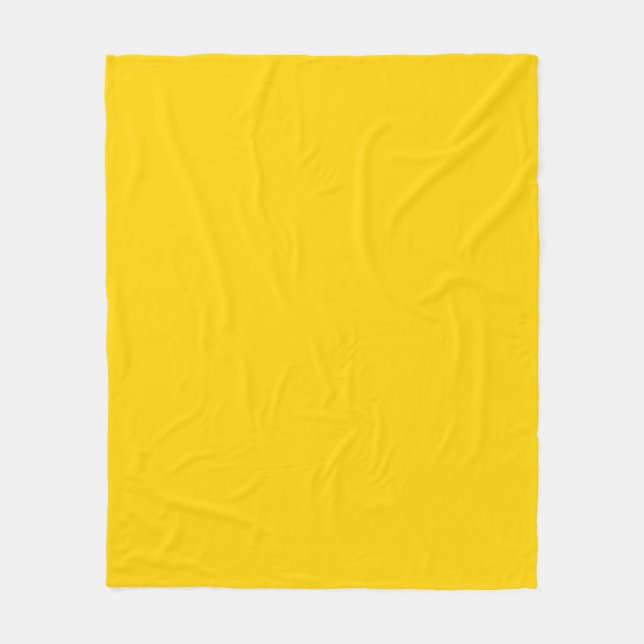 Solid colour bright yellow fleece blanket (Front)