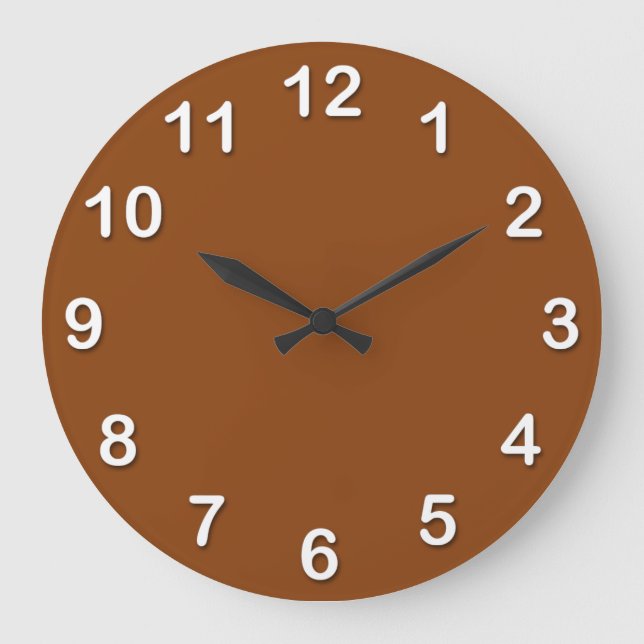 Solid Colour: Brown Large Clock (Front)