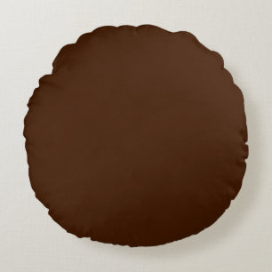 solid colour  brown round cushion