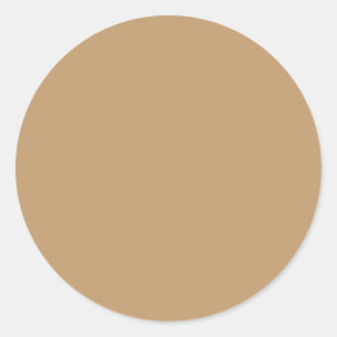 Solid Colour: Camel Brown Classic Round Sticker