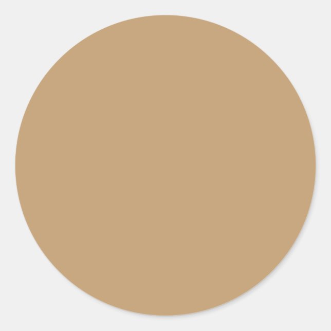 Solid Colour: Camel Brown Classic Round Sticker (Front)