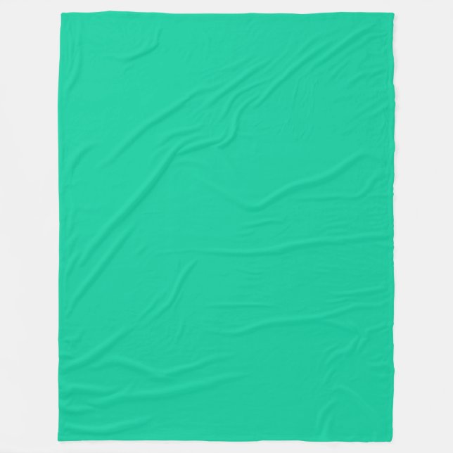 Solid Colour: Caribbean Green Fleece Blanket (Front)