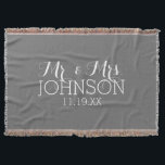 Solid Colour Charcoal - Mr & Mrs Wedding Favours Throw Blanket<br><div class="desc">A bold colour with chic fonts make a statement piece for a reception favour. Items are easier to customise when you replace all text and photos first. If your art still needs to be adjusted, click on the Customise This button. This will take you to a design area where you...</div>
