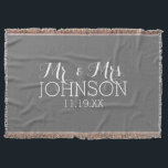Solid Colour Charcoal - Mr & Mrs Wedding Favours Throw Blanket<br><div class="desc">A bold colour with chic fonts make a statement piece for a reception favour. Items are easier to customise when you replace all text and photos first. If your art still needs to be adjusted, click on the Customise This button. This will take you to a design area where you...</div>