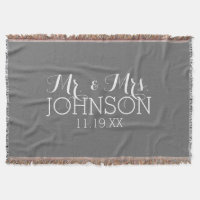 Solid Colour Charcoal - Mr & Mrs Wedding Favours
