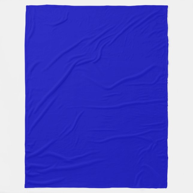 Solid Colour Cobalt Blue Blank Fleece Blanket (Front)