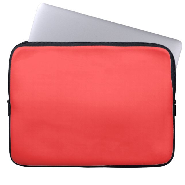 Solid Colour: Coral Red Laptop Sleeve (Front)