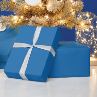Solid Colour Crayon Blue - Elegant Background Wrapping Paper