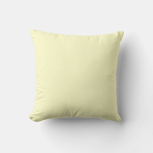 Solid colour cream ivory white pale yellow pillow (Front)