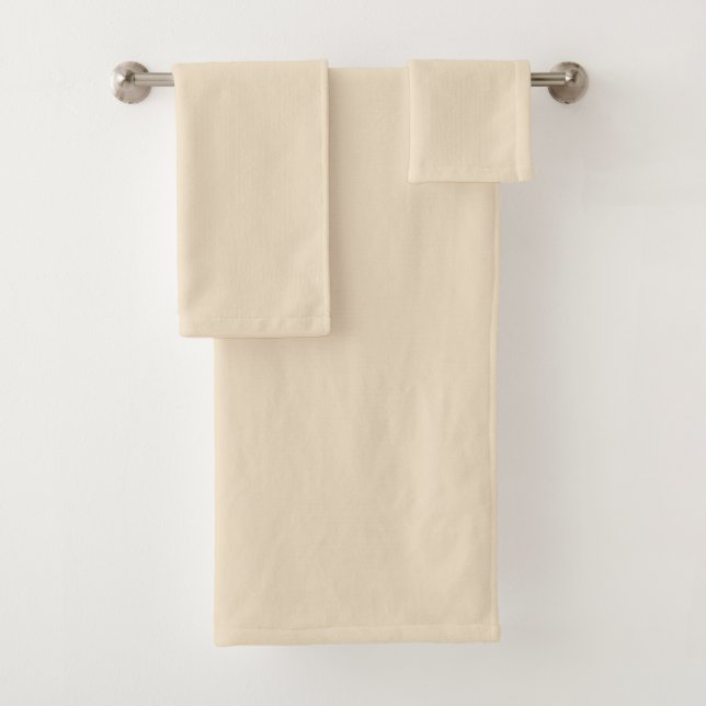 Solid colour cream light beige bath towel set (Insitu)