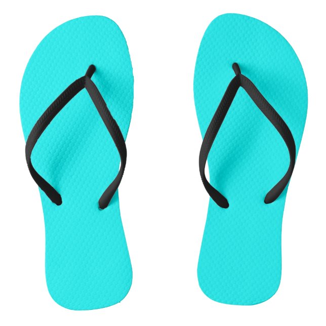 Solid colour cyan flip flops (Footbed)