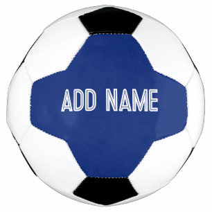 solid colour dark blue  - add name  football