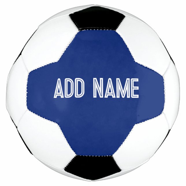 solid colour dark blue  - add name  football (Front)